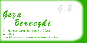 geza bereczki business card