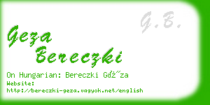 geza bereczki business card